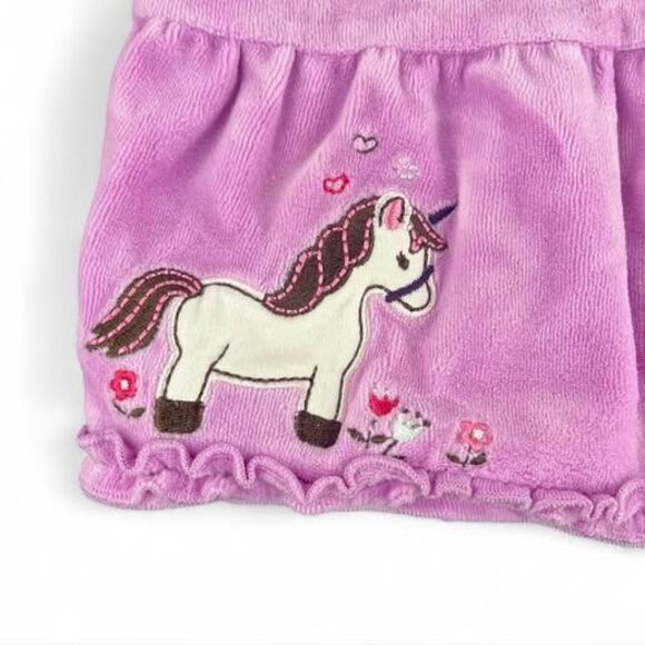 Purple ruffle trim velour top and pants set size 0-3 months - Picture 4 of 4